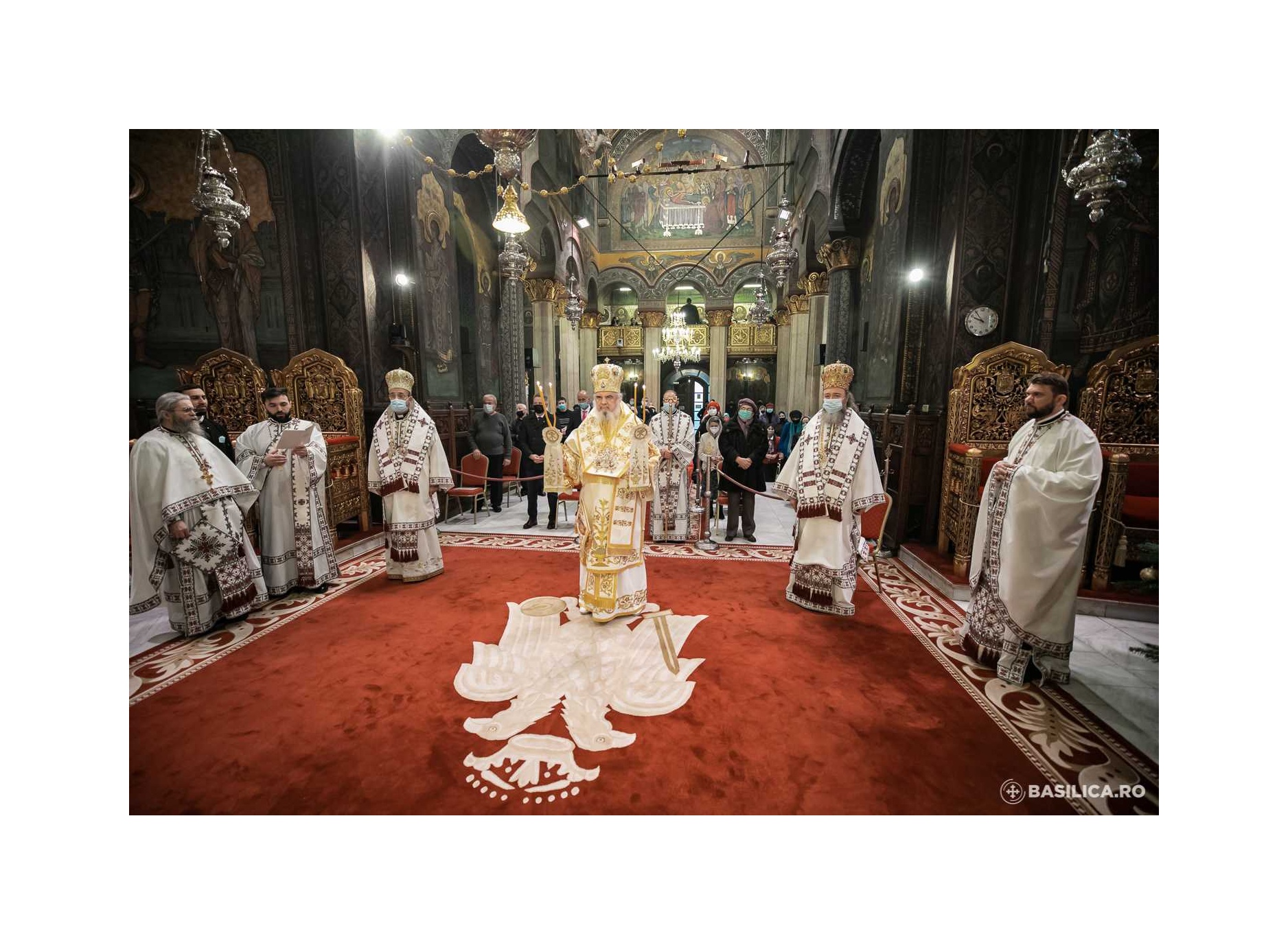 Patriarch Daniel of Romanian Orthodox Church presided over the Divine Liturgy of Christmas at Patriarchal Cathedral, Bucharest, Romania