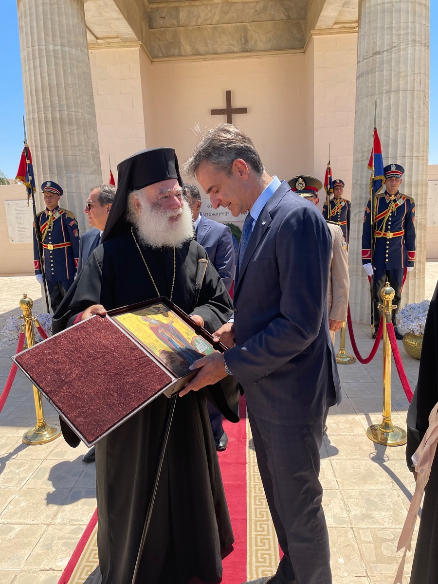 Patriarch Theodoros of Alexandria and Prime Minister of Greece Paid Visit to Greek War Cemetery at El Alamein