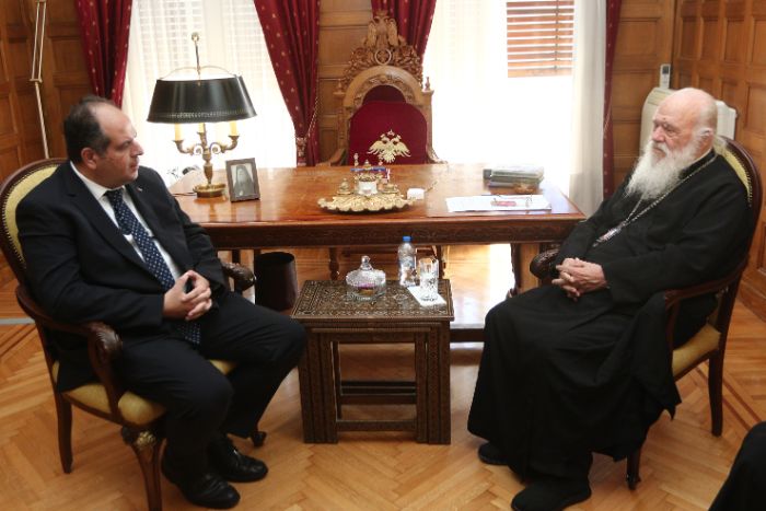 Archbishop of Athens Urges Immediate Ceasefire and Humanitarian Aid for Gaza During Visit by Palestinian Ambassador