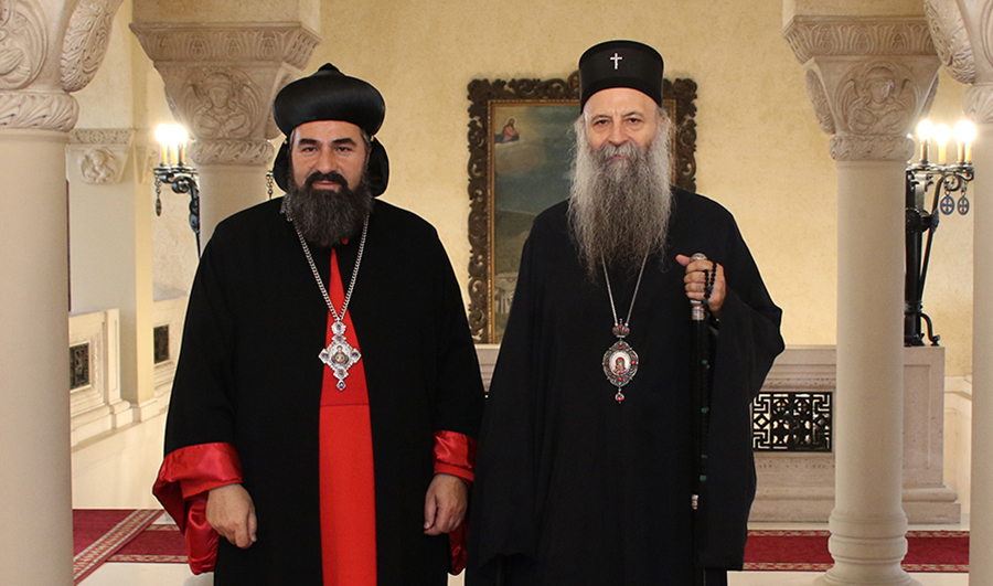 Patriarch Porfirije Received Syriac Archbishop Mor Dioscorus Benjamin of Sweden