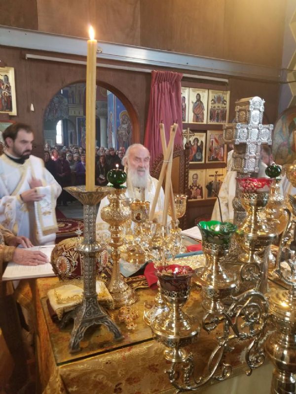 Serbian Patriarch Irinej celebrated the Holy Liturgy in Birmingham’s Lazarica