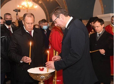 President Vucic and Minister Lavrov Visits Saint Sava Cathedral