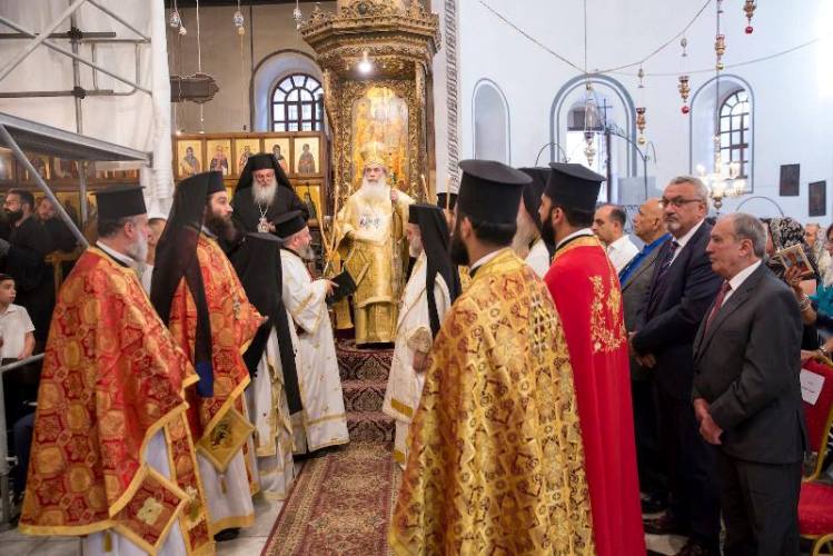 HIS BEATITUDE THE PATRIARCH OF JERUSALEM CELEBRATES THE D. LITURGY AT THE BASILICA OF THE NATIVITY IN BETHLEHEM