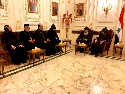 Patriarch Ignatius Aphrem II, Armenian Archbishop Armash Nalbandian Discuss ‘Corona Pandemic’
