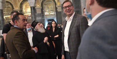 Patriarch and Serbian President Visits Saint Sava Cathedral