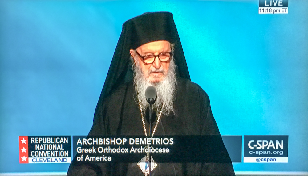 Archbishop Demetrios delivers benediction at Republican National Convention