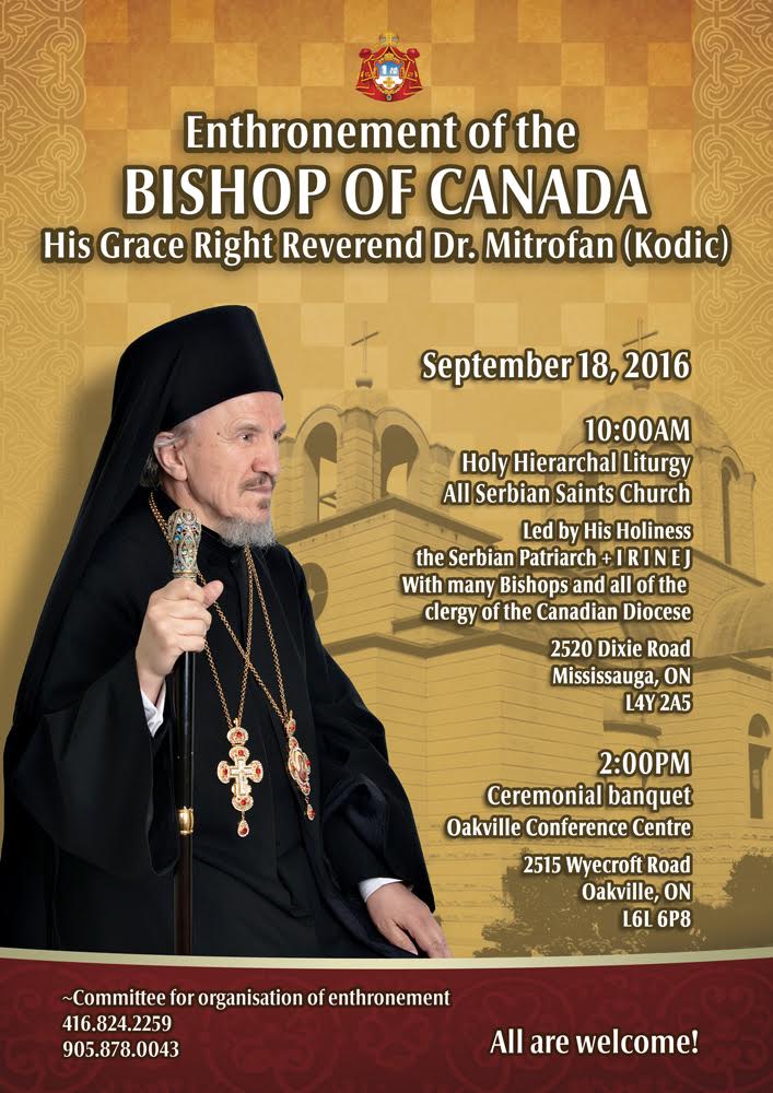 Enthronement of the Bishop of Canada His Grace Dr. Mitrophan (Kodic)