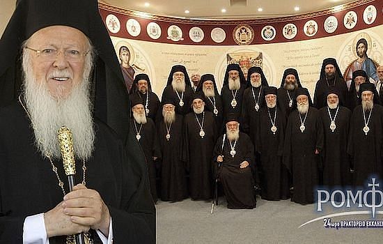 PATRIARCH BARTHOLOMEW CALLS UPON PRIMATE OF GREEK CHURCH TO PREVENT RECONSIDERATION OF CRETE COUNCIL DECISIONS