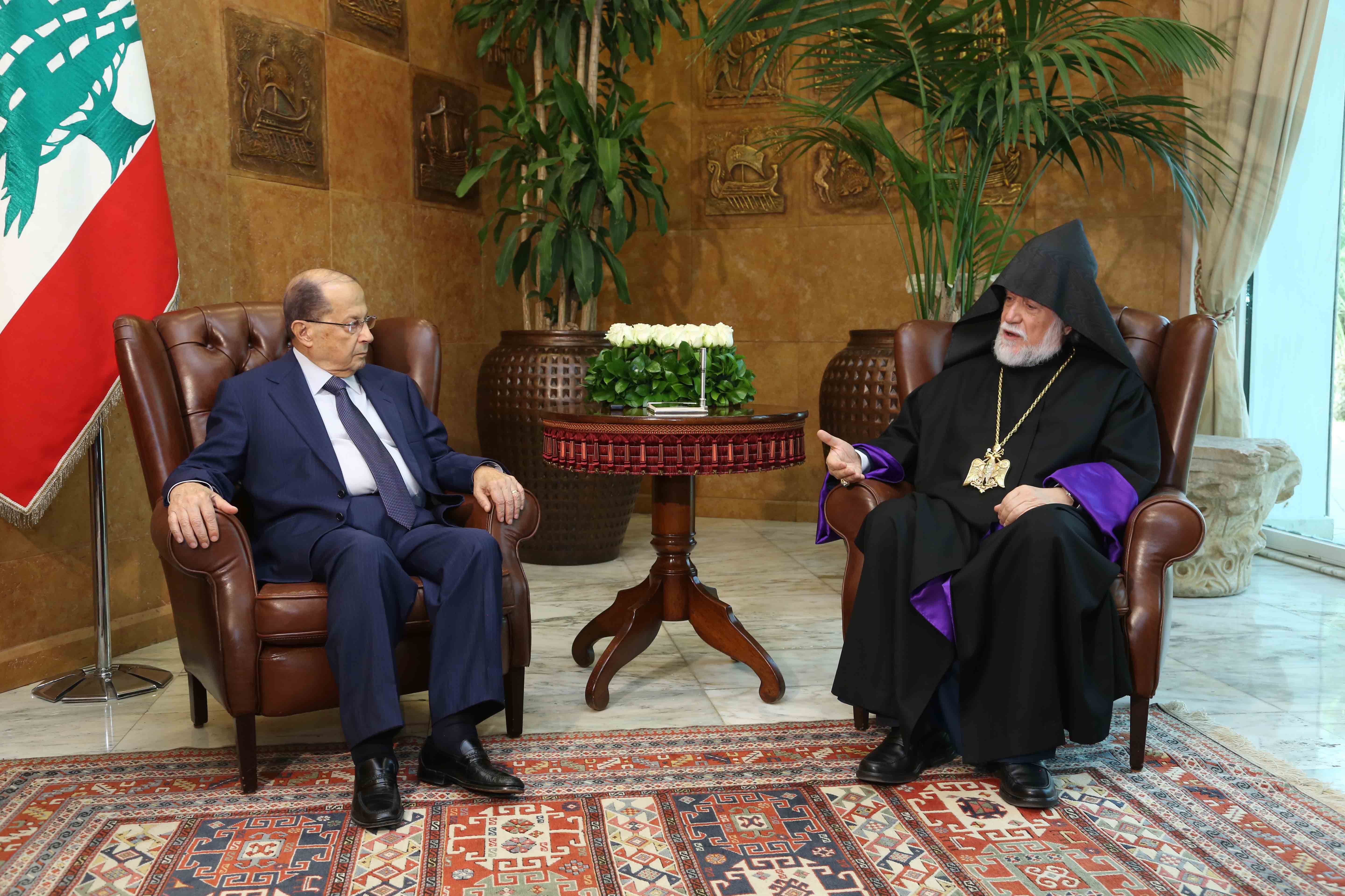 His Holiness Aram I Visits the Newly Elected President of Lebanon General Michel Aoun