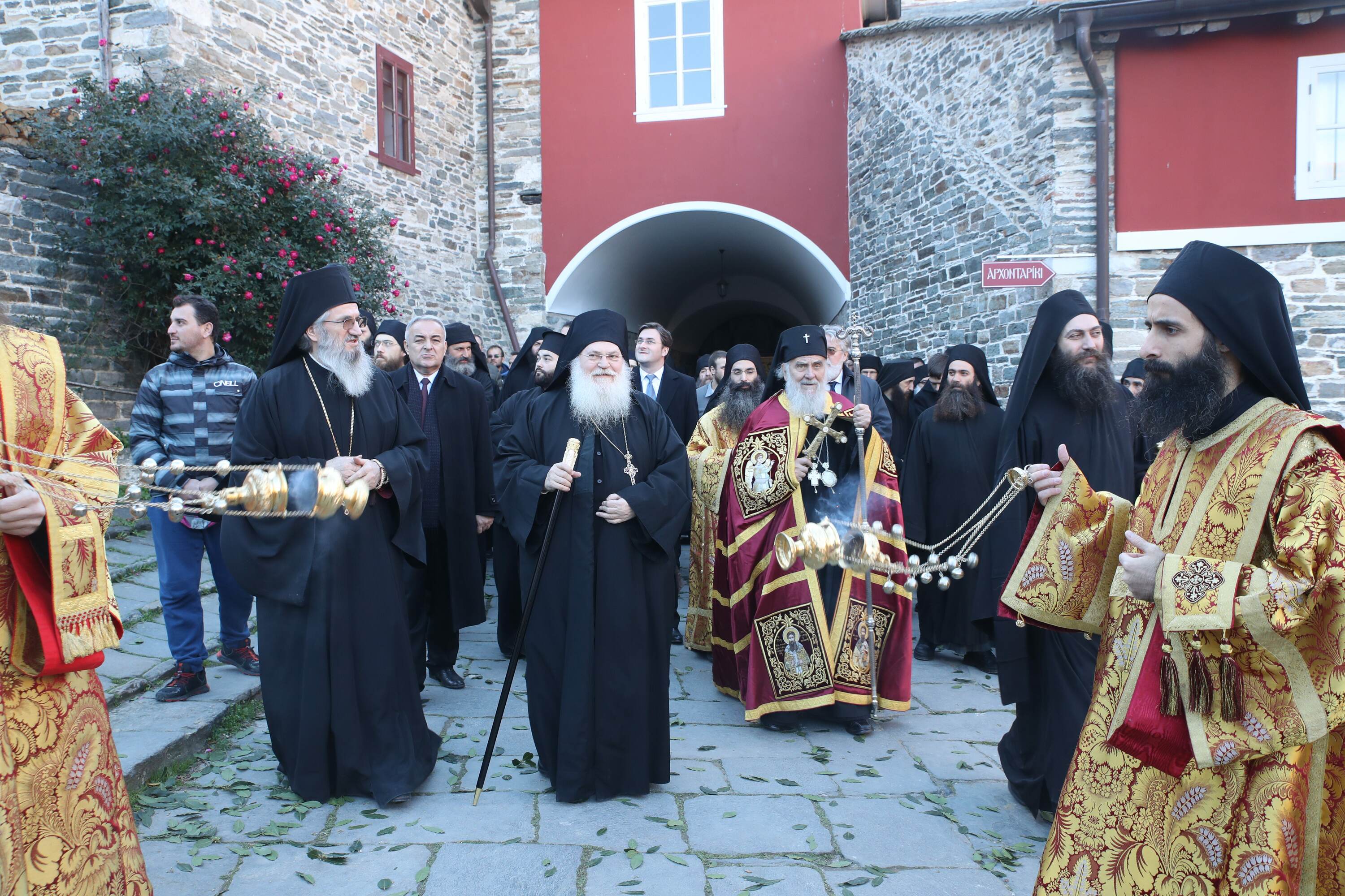 Historic Visit of Patriarch Irinej of Serbia to Vatopedi Monastery
