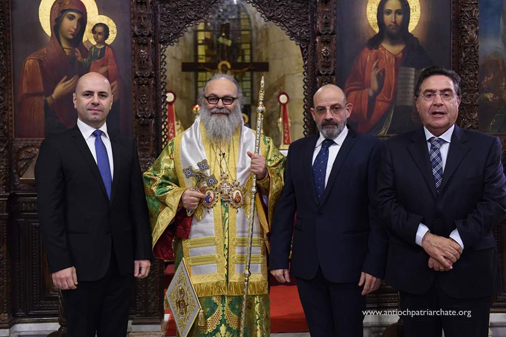 His Beatitude John X presides the Divine Liturgy in the presence of the new Orthodox ministers of the Lebanese government