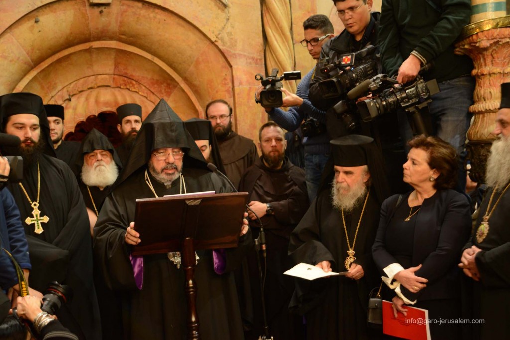 Speech of Patriarch Nourhan Manougian of the Armenian Patriarchate of Jerusalem at the Restoration Ceremony of the Holy Aedicule