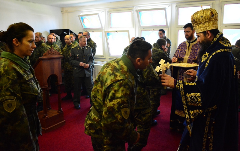 Bishop Ilarion of Timok celebrated Liturgy in the Army Barracks