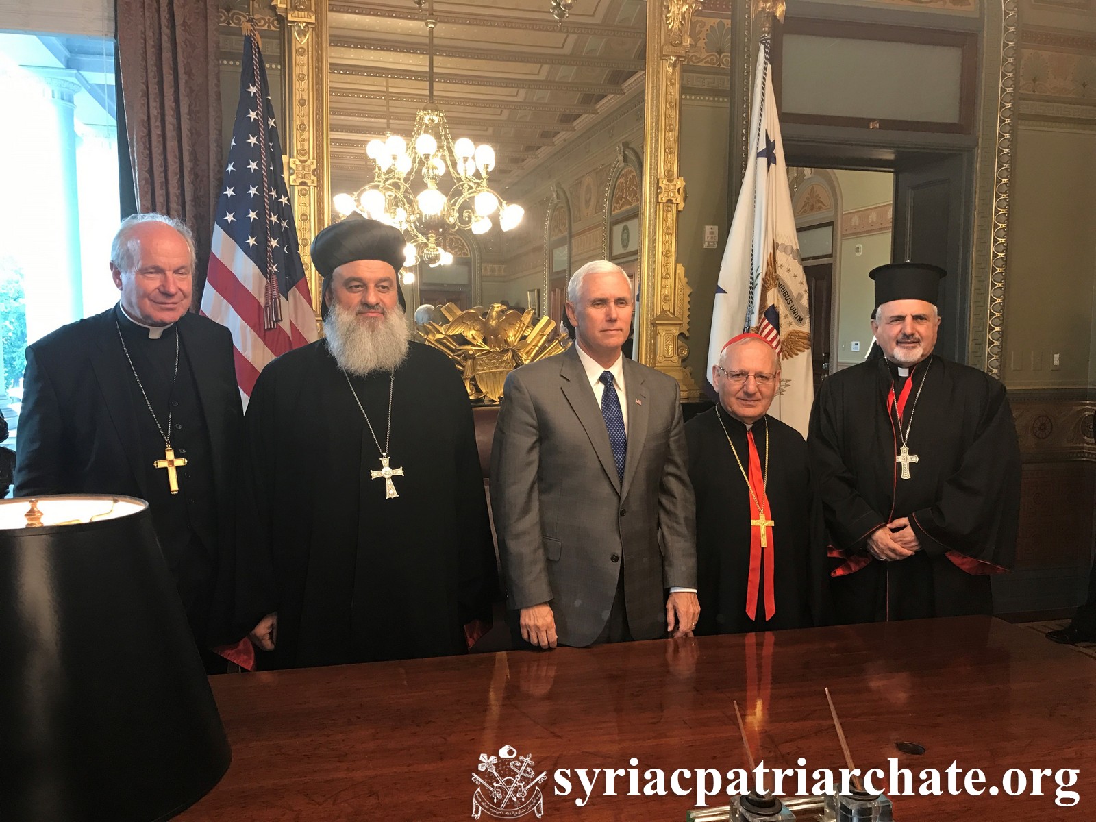 Patriarch Mor Ignatius Aphrem II Meets US Vice President Mike Pence