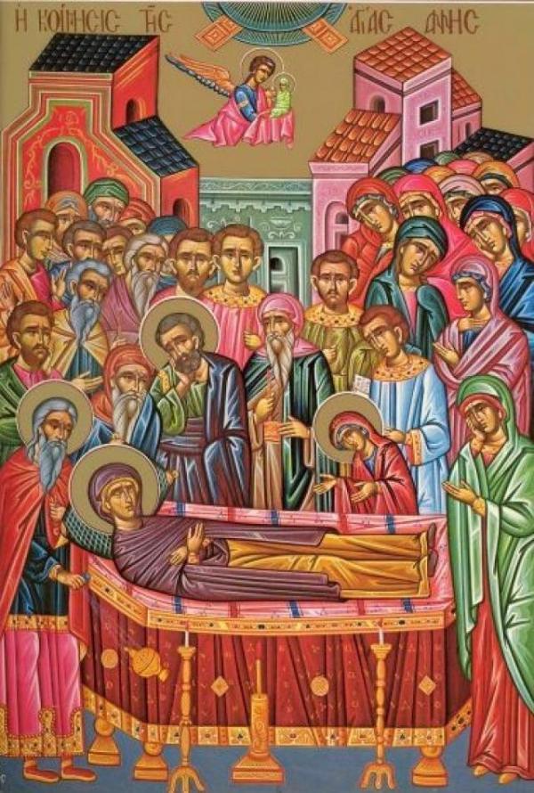 Dormition of the Righteous Anna, the Mother of the Most Holy Theotokos; Commemoration of the Holy 165 Fathers of the Fifth Ecumenical Council; Holy Woman Olympias (Olympiada) the Deaconess of Constantinople; Virgin-martyr Eupraxia of Tabenna