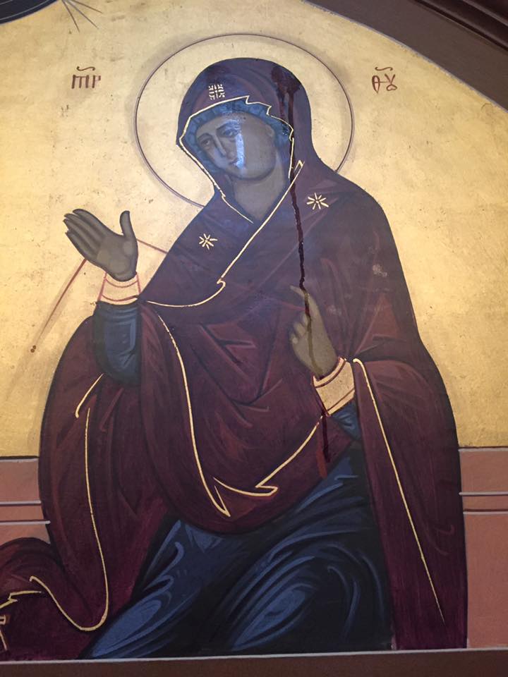 ICON OF MOTHER OF GOD BEGINS STREAMING MYRRH IN NY ON EVE OF FEAST OF CROSS