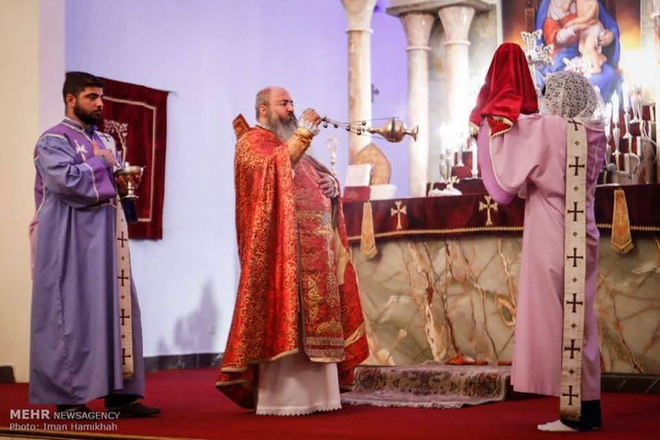Ordained Deaconess Serve at Altar for Armenian Orthodox Christmas-Nativity Liturgy in Tehran-Iran