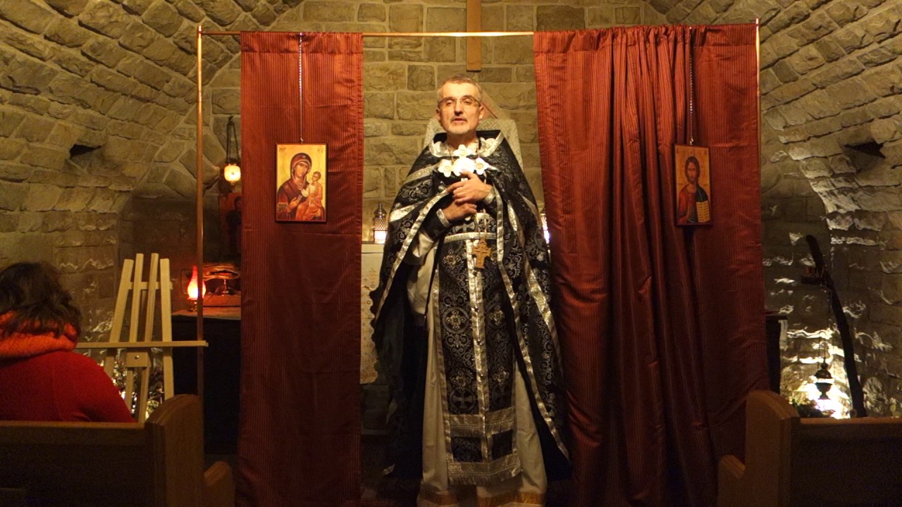 Greetings by Father Milan Radulovic at the Church Hall in Toronto