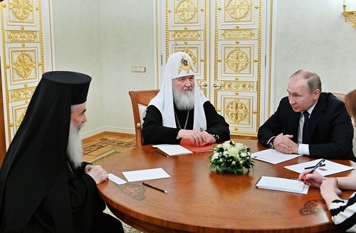 THE PATRIARCH OF JERUSALEM & PRESIDENT VLADIMIR PUTIN DISCUSS PROTECTION OF CHRISTIANS AND HOLY PLACES