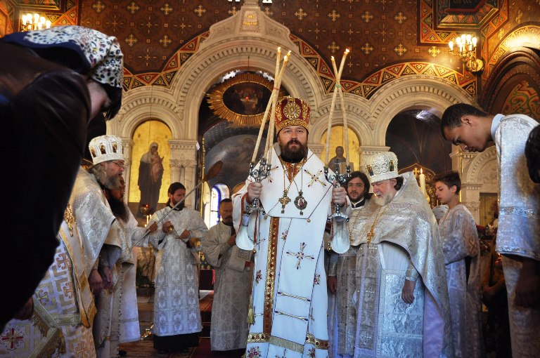 Metropolitan Hilarion of Volokolamsk celebrates Divine Liturgy at the Cathedral of the Elevation of the Cross in Geneva