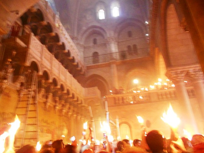 The Holy Fire at the Holy Sepulchre in Jerusalem- 2019