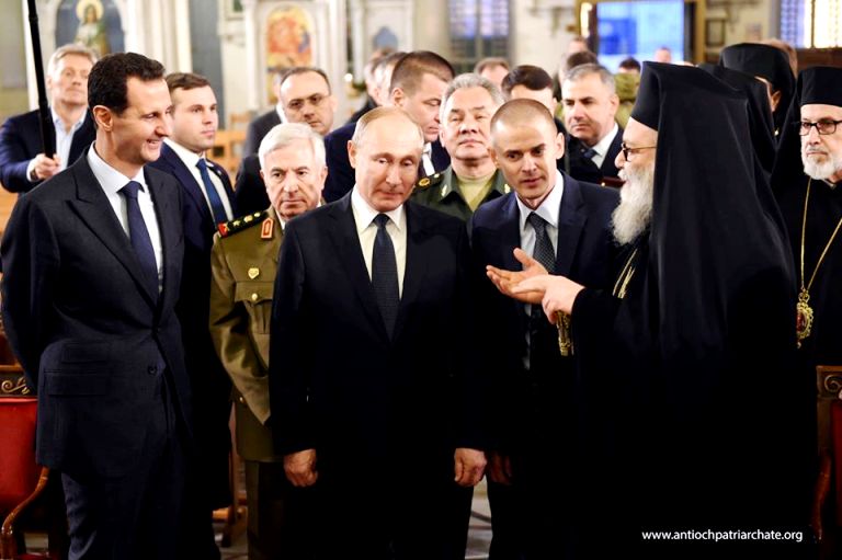 Presidents Vladimir Putin and Bashar Al-Assad Visits Greek Orthodox Patriarchate of Antioch
