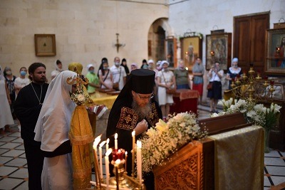 The Feast of the Transfer of the Relics of St Alexander Nevsky at the Church of the Orthodox Palestinian Society at The Excavations