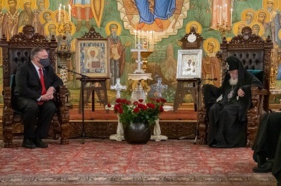 Mike Pompeo Meets Catholicos-Patriarch Ilia II of Georgia