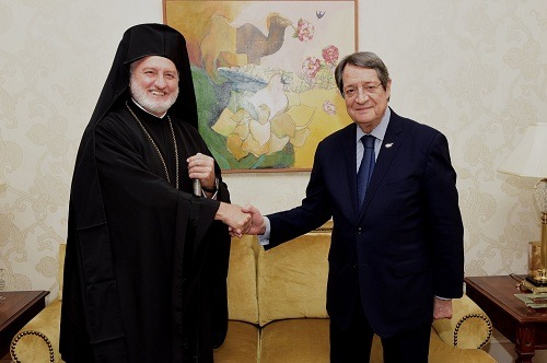 Archbishop Elpidophoros Issues Apology, Meets Cypriot President Nicos Anastasiades