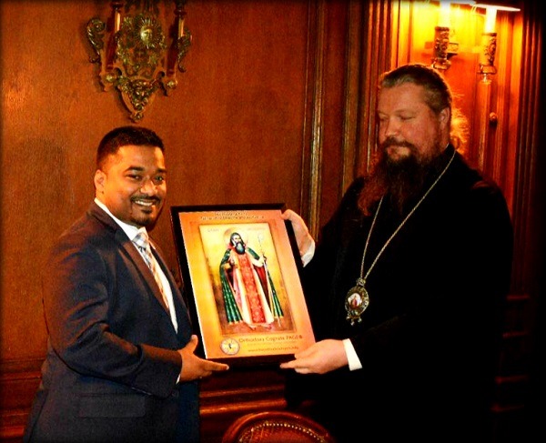 OCP Icon of St. Gregorious of Parumala Received by the First Vicar of the Russian Patriarch