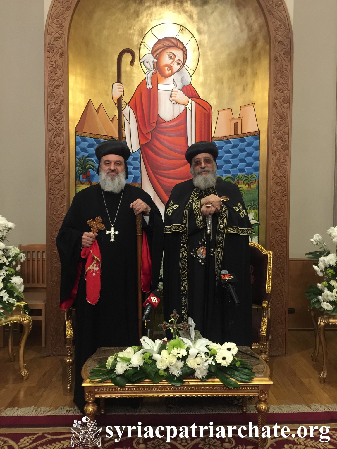 Patriarch Mor Ignatius Aphrem II Visits Pope Tawadros II in  Egypt