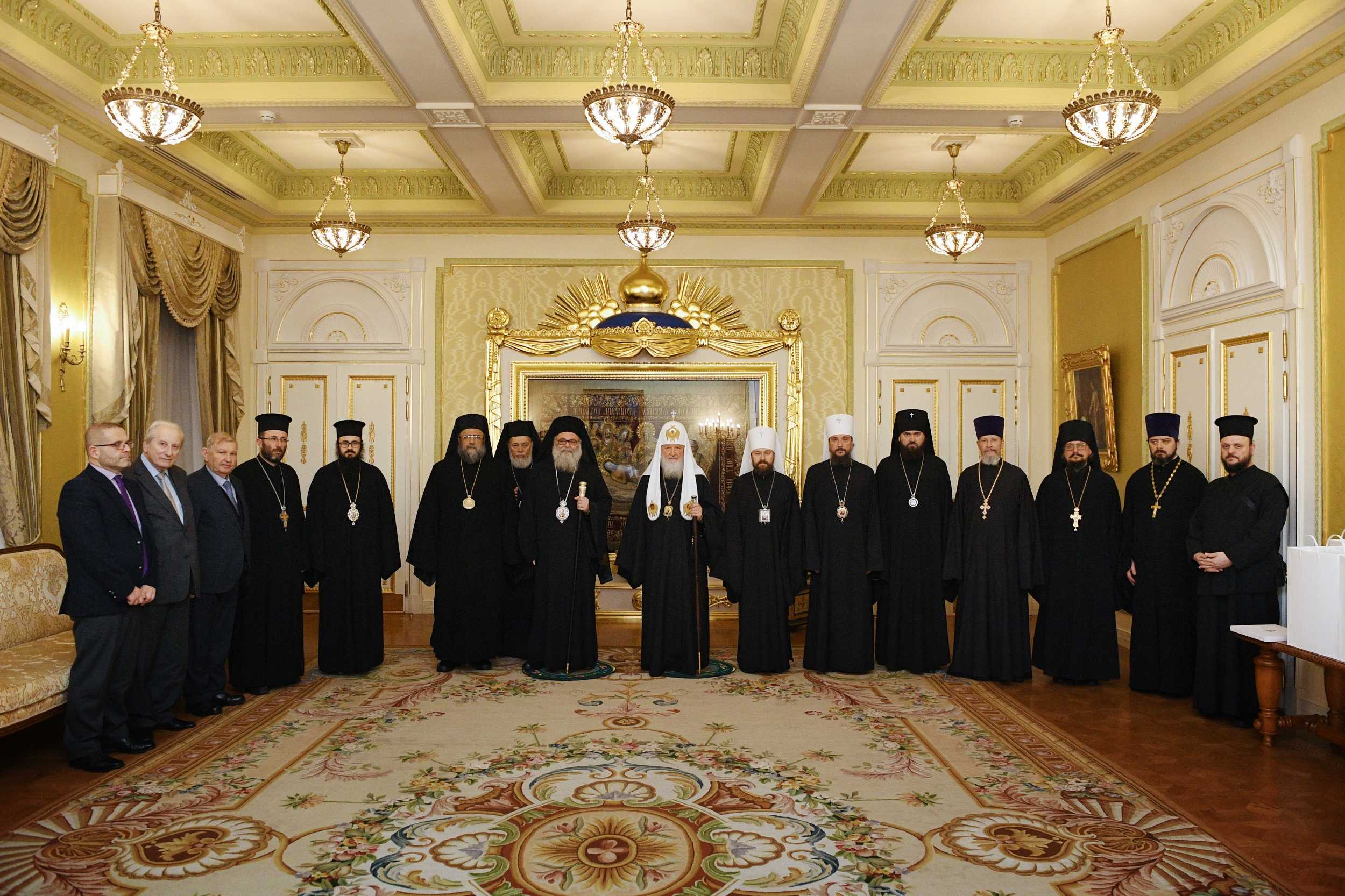 Patriarch John X and Patriarch Irinej  Received by Patriarch Kirill of Moscow & All Russia