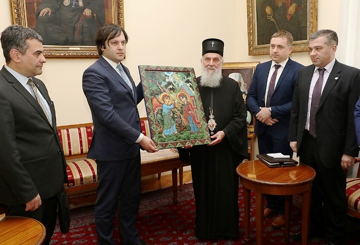 President of the Parliament of Georgia visits Serbian Patriarch
