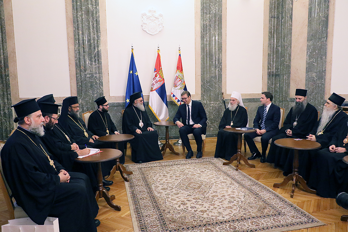 Patriarchs John and Irinej received by the Serbian President Vucic