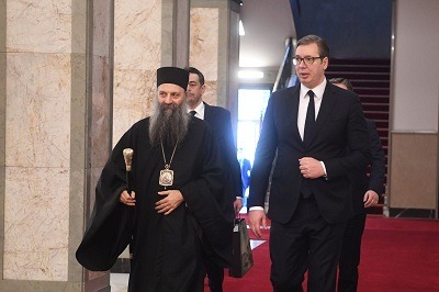 Patriarch Porfirije Meets with President Vucic