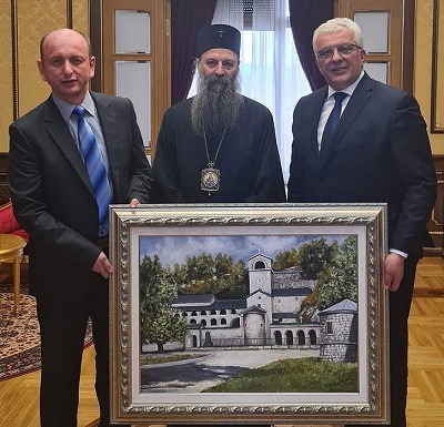 Patriarch Porfirije Meets with the Leaders of the Democratic Front