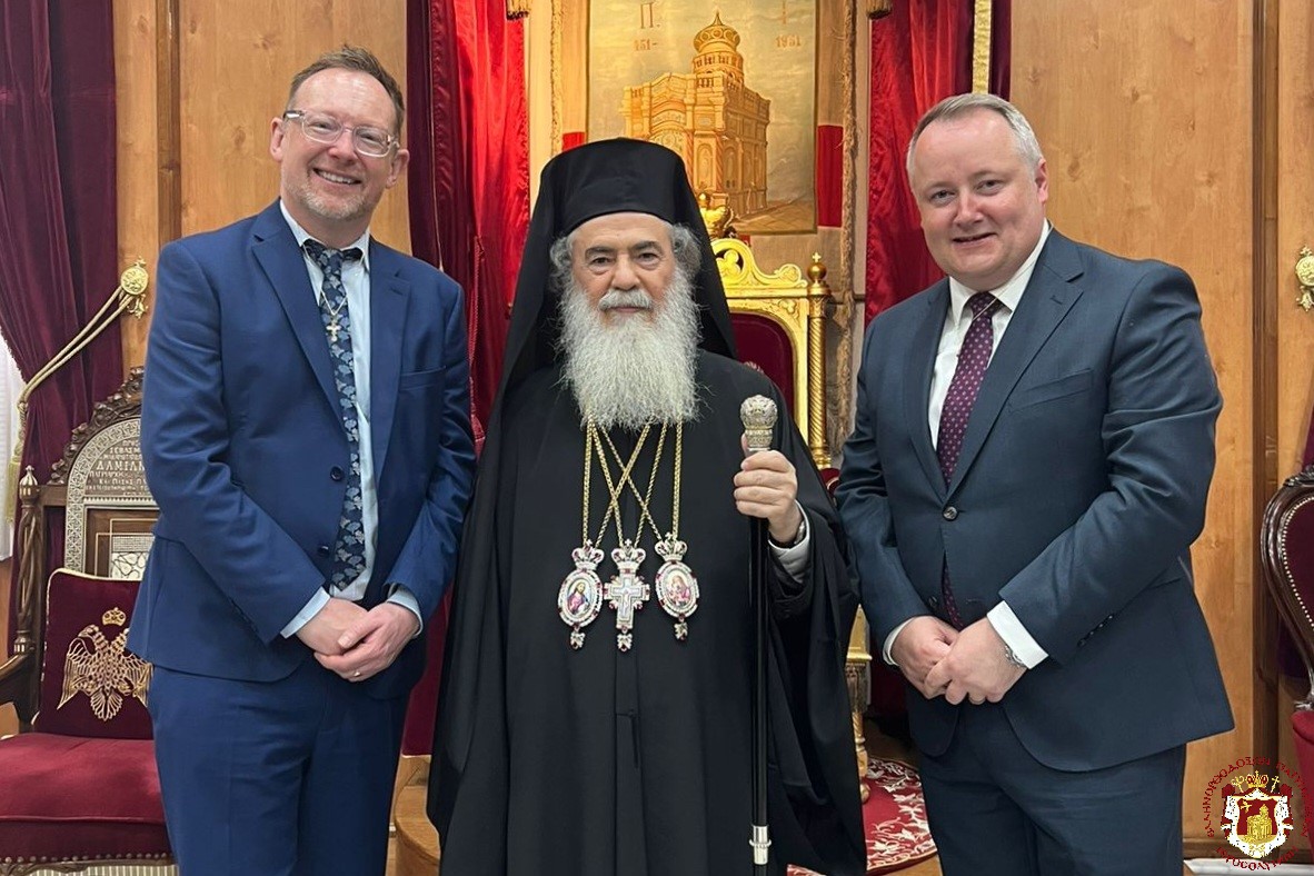 Patriarch Theophilos III Meets Parliamentary Delegation of Wales to Safeguard Christian Heritage in the Holy Land