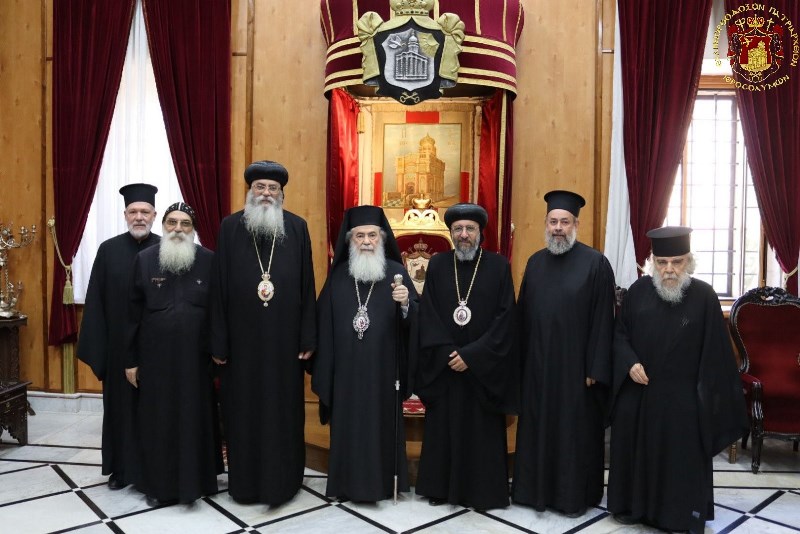 Patriarch Theophilos of Jerusalem Receives Archbishop Angaelos of London