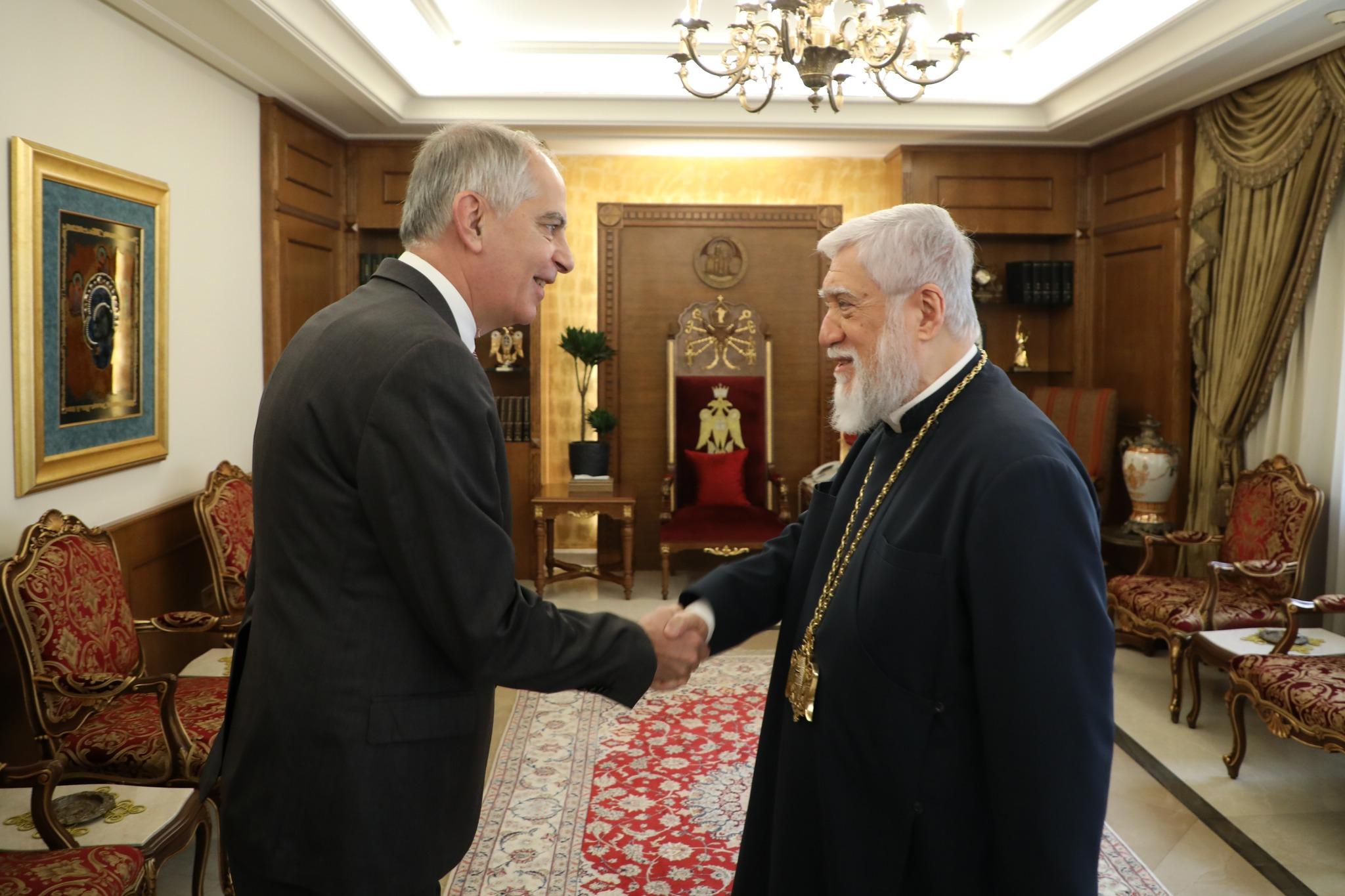 His Holiness Catholicos Aram I Holds Talks with French Ambassador Hervé Magro on Lebanon’s Political Landscape and Broader Regional Issues