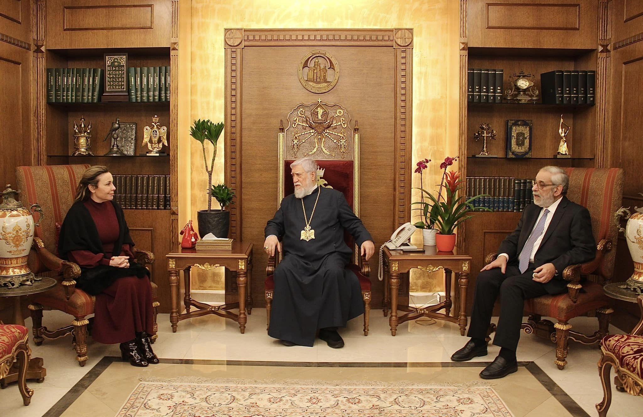 Catholicos Aram I Holds Meetings with Armenian and Lebanese Ambassadors