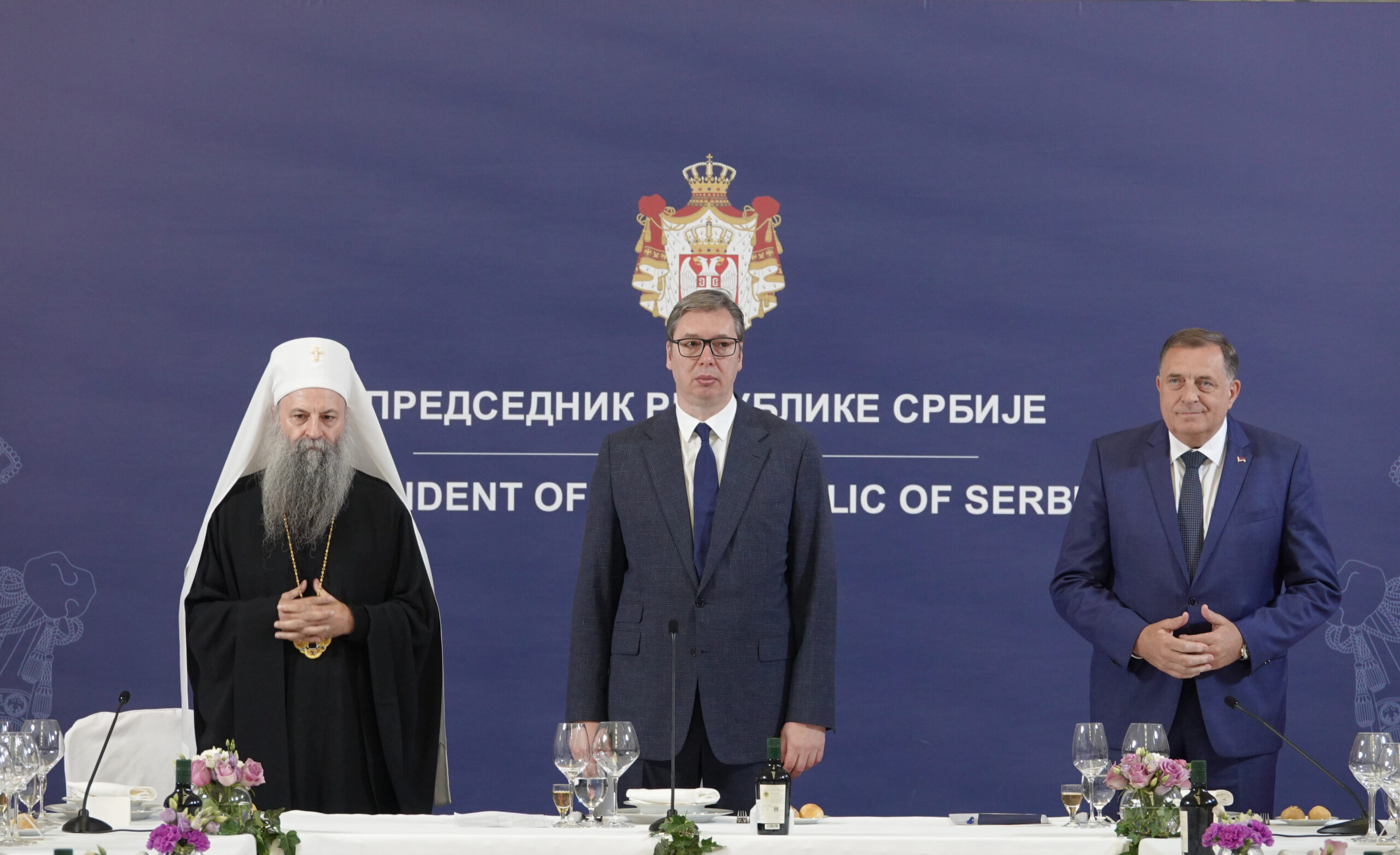 Patriarch Porfirije and Archbishops Meet with President Vučić of Serbia