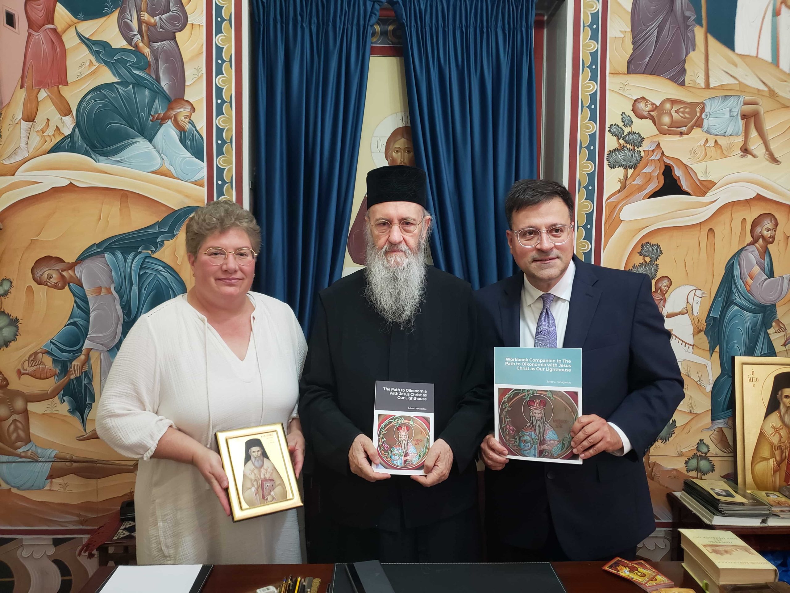 Preeminent Orthodox Theologian Metropolitan Hierotheos Vlachos Receives OCP Chairman Dr. John G. Panagiotou in Nafpaktos
