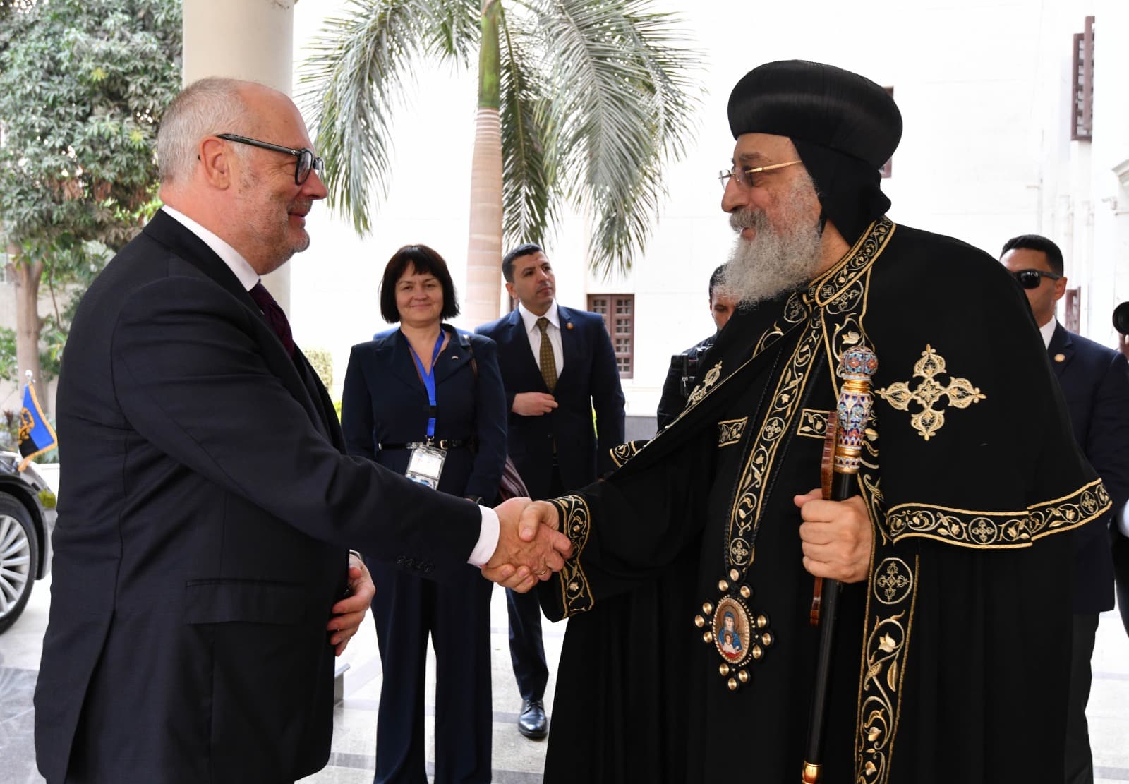 Pope Tawadros II Hosts Estonian President Alar Karis in Cairo