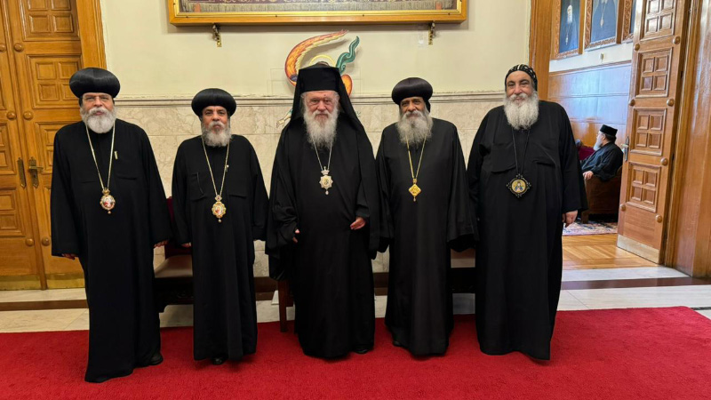 Coptic Orthodox Delegation Visits Archbishop Ieronymos of Athens